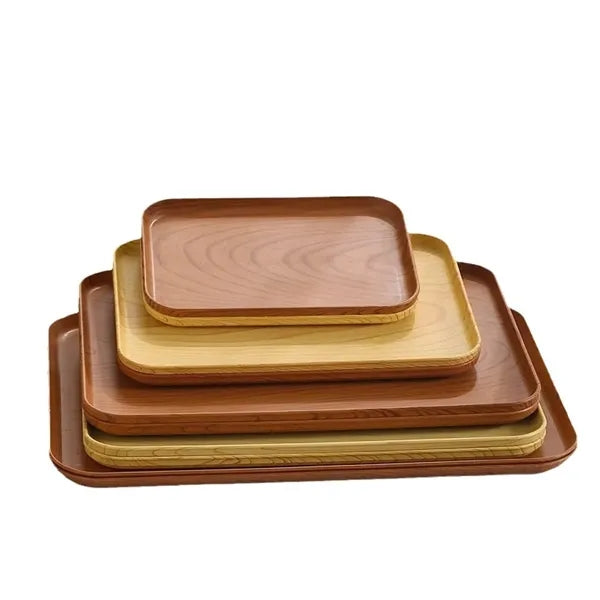 Eco-Friendly Wood Graining PP Material Serving Tray