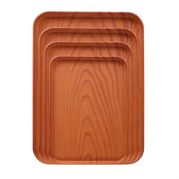 Eco-Friendly Wood Graining PP Material Serving Tray