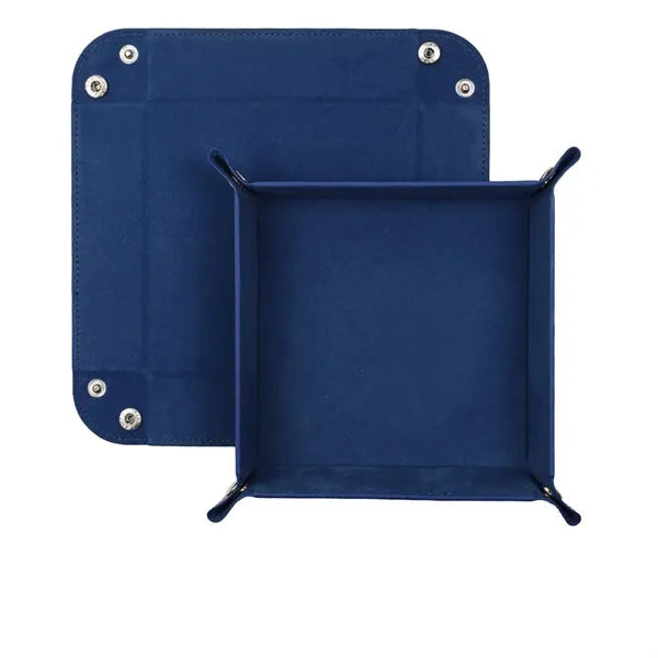 Branded PU Leather Tray Desktop Storage Organizer
