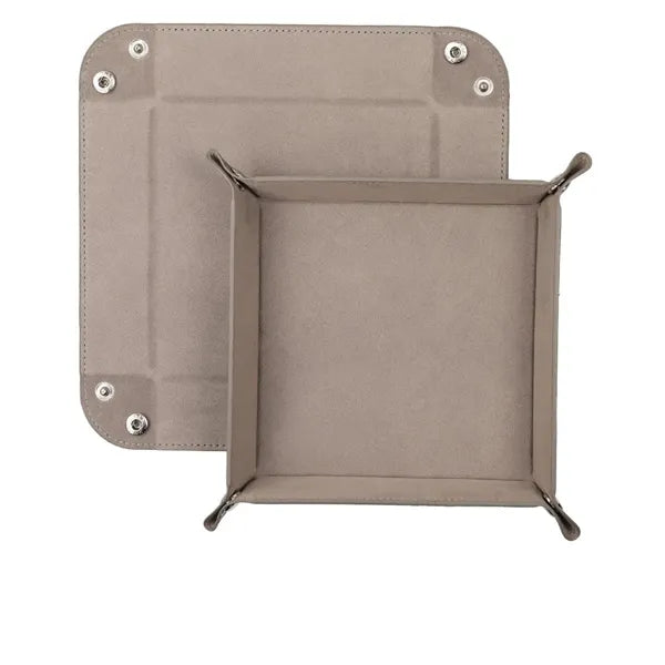 Branded PU Leather Tray Desktop Storage Organizer