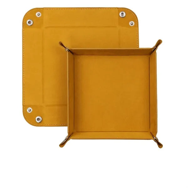 Branded PU Leather Tray Desktop Storage Organizer