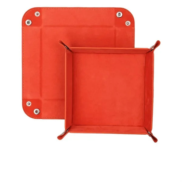 Branded PU Leather Tray Desktop Storage Organizer