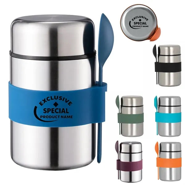 13oz. Width Mouth Stainless Thermo w/ Spoon