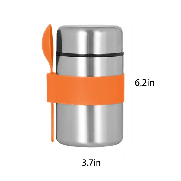 13oz. Width Mouth Stainless Thermo w/ Spoon