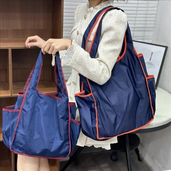 Waterproof Foldable Shoulder Carry Tote Bag With Side Pocket