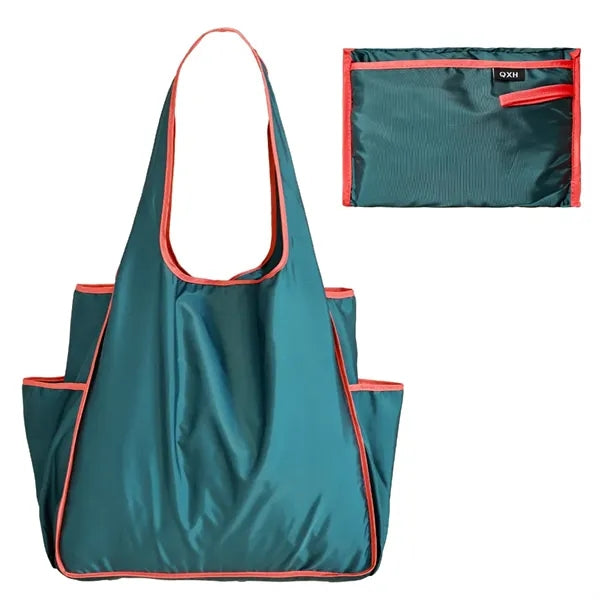 Waterproof Foldable Shoulder Carry Tote Bag With Side Pocket
