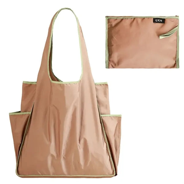 Waterproof Foldable Shoulder Carry Tote Bag With Side Pocket