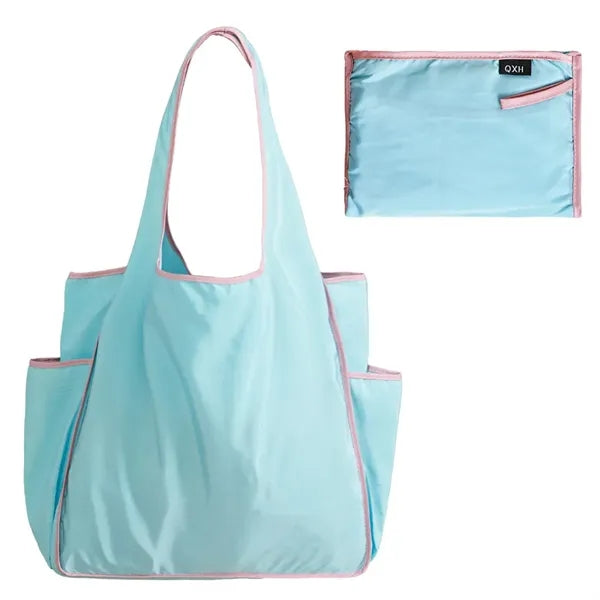 Waterproof Foldable Shoulder Carry Tote Bag With Side Pocket