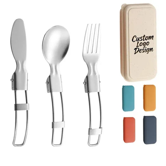 Stainless Steel Camping Cutlery Set With Storage Box