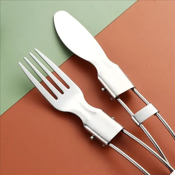 Stainless Steel Camping Cutlery Set With Storage Box