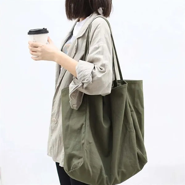 Large canvas tote bag for travel shopping work picnic gift