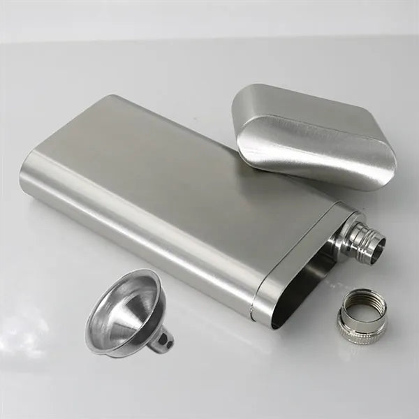 Men Gift 2 oz Stainless Steel Hip Flask with Cigar Tube