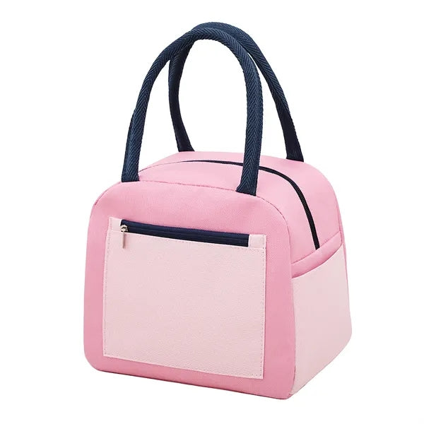 6-Can Color-Block Insulated Lunch Bag with Front Pocket