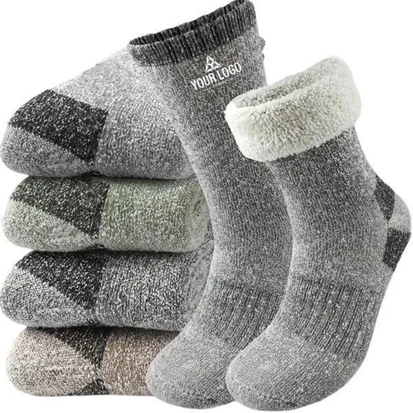 Ultra-warm fleece-lined socks for outdoor and indoor comfort