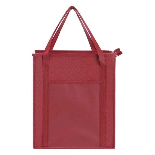 Non-Woven Cooler Tote Bag With Front Pocket & Bottle Holder