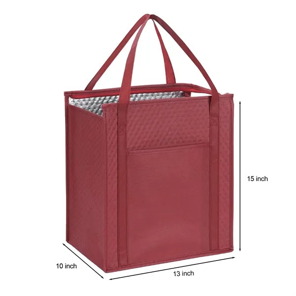Non-Woven Cooler Tote Bag With Front Pocket & Bottle Holder