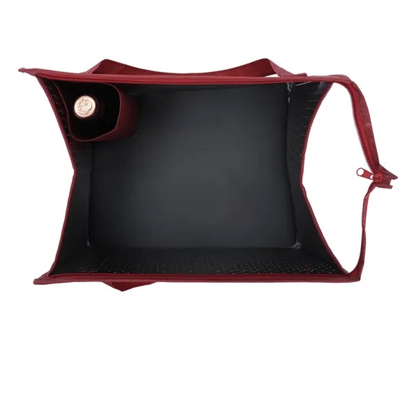 Non-Woven Cooler Tote Bag With Front Pocket & Bottle Holder