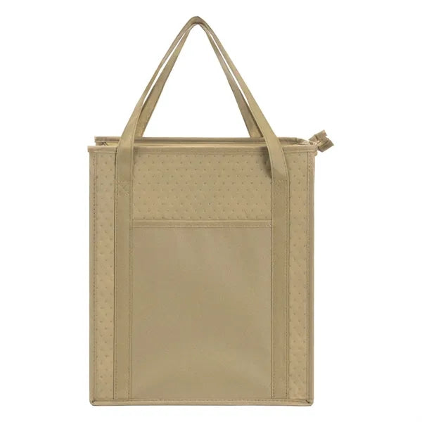 Non-Woven Cooler Tote Bag With Front Pocket & Bottle Holder