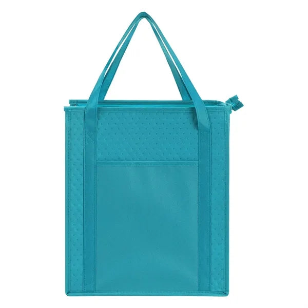 Non-Woven Cooler Tote Bag With Front Pocket & Bottle Holder