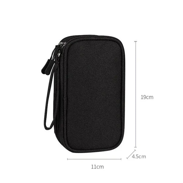 Electronics Travel Organizer With Power Bank Earbud Cables