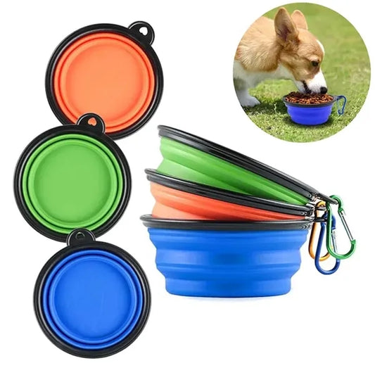 Collapsible 34 OZ Silicone Pet Travel Bowl