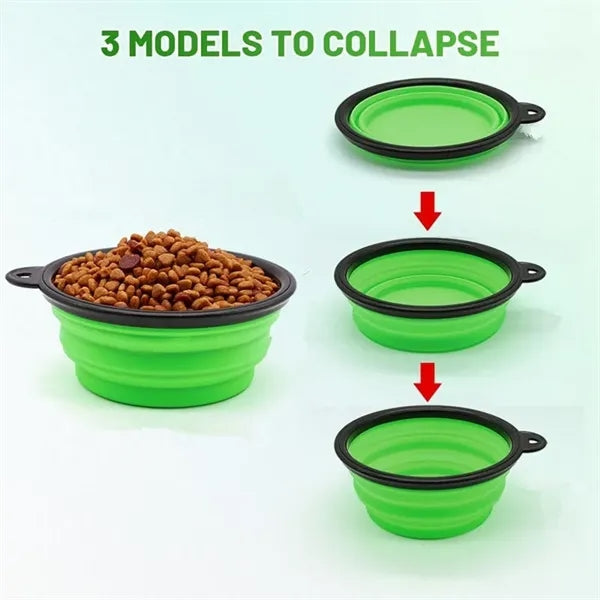 Collapsible 34 OZ Silicone Pet Travel Bowl