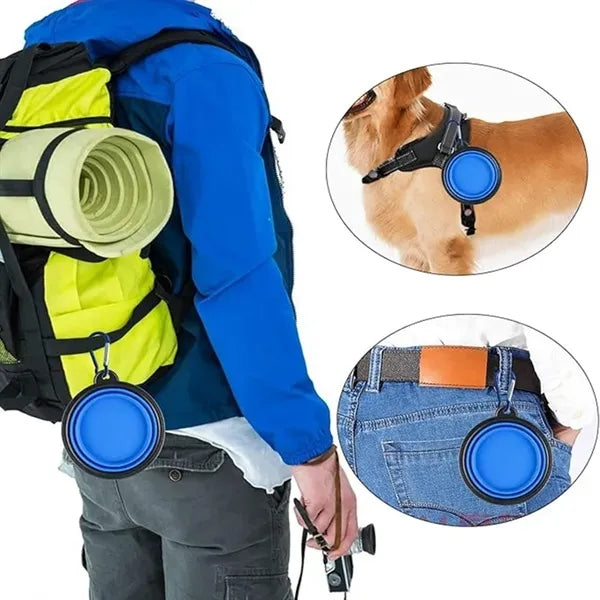 Collapsible 34 OZ Silicone Pet Travel Bowl