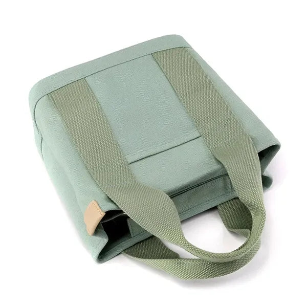 Canvas Tote Bag with Zipper and Multi Pockets