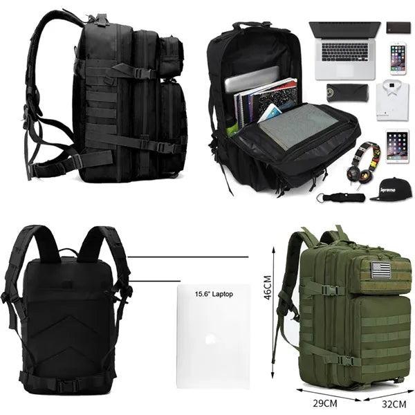 Mens Large Tactical Military Rucksack Backpack Bug Out Bags