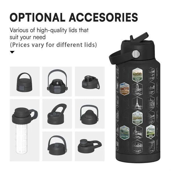 National parks 32oz insulated water bottle with stickers