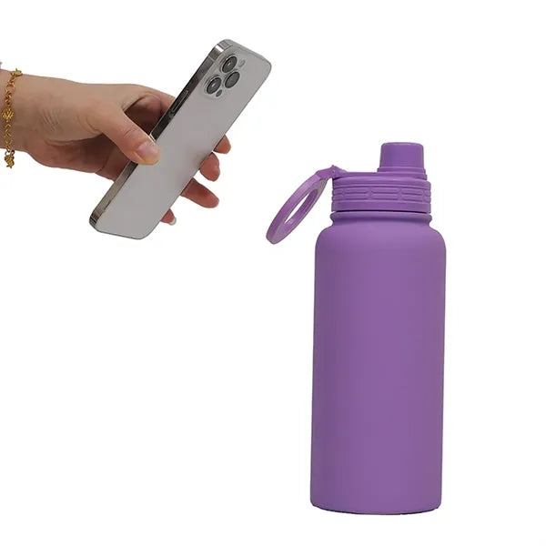 34 oz insulated water bottle with magnetic phone mount
