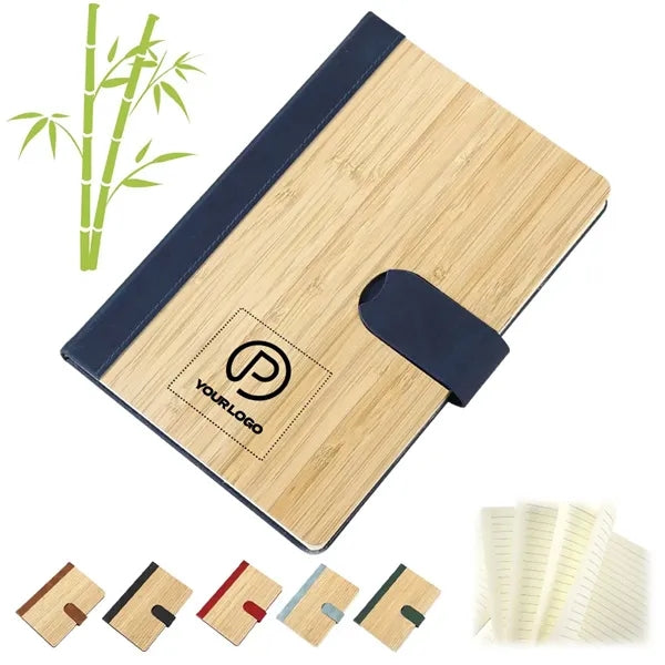 Eco-friendly bamboo journal notebook with magnetic buckle