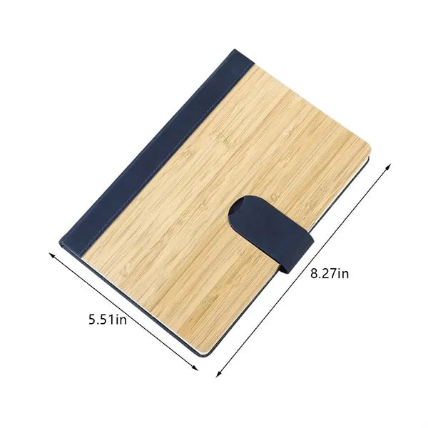 Eco-friendly bamboo journal notebook with magnetic buckle