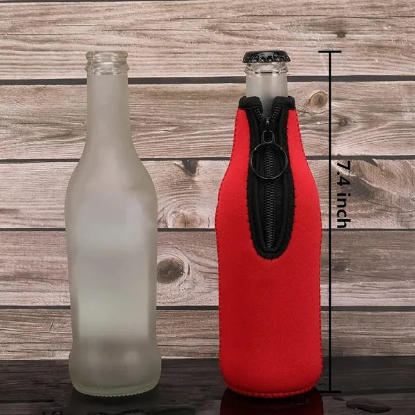 Neoprene Zippered Beer Bottle Cooler