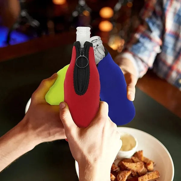 Neoprene Zippered Beer Bottle Cooler