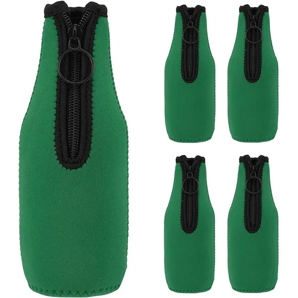 Neoprene Zippered Beer Bottle Cooler