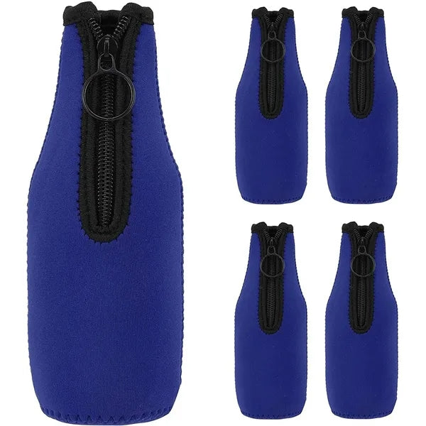 Neoprene Zippered Beer Bottle Cooler