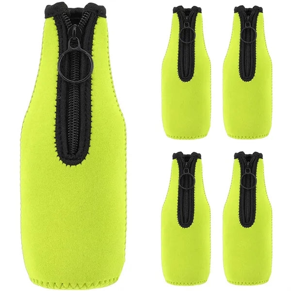Neoprene Zippered Beer Bottle Cooler