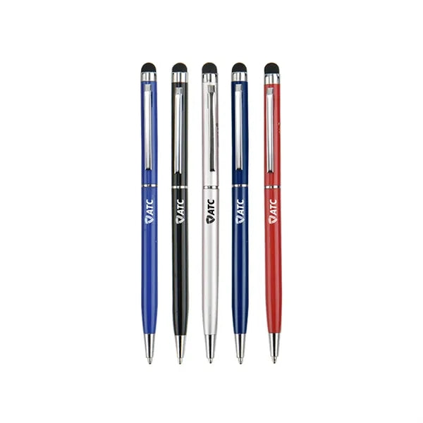 Metal Click Gel Pen with Stylus 2-in-1