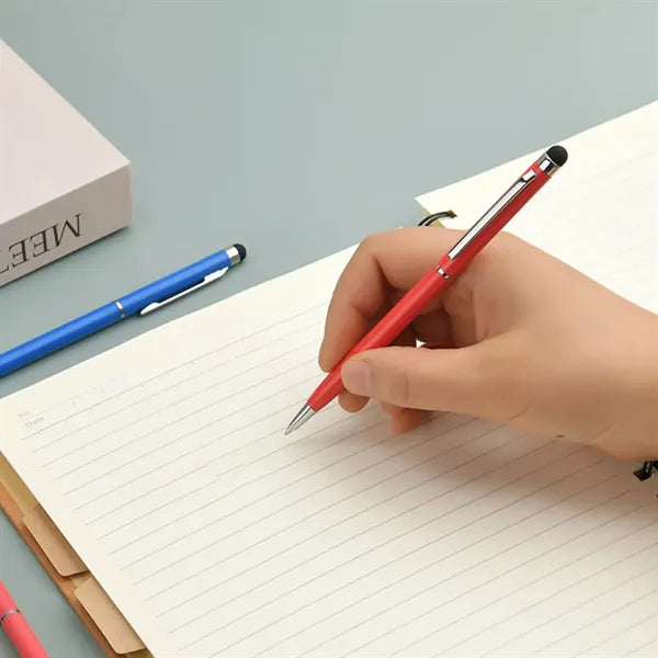 Metal Click Gel Pen with Stylus 2-in-1