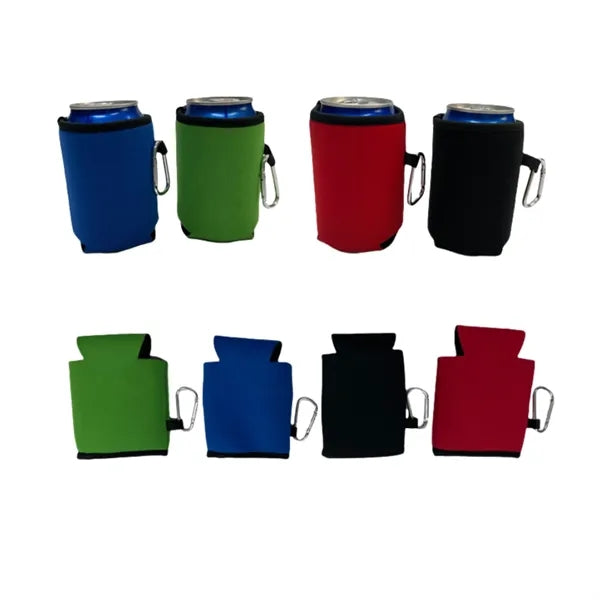 Collapsible Neoprene Can Coolie with Carabiners