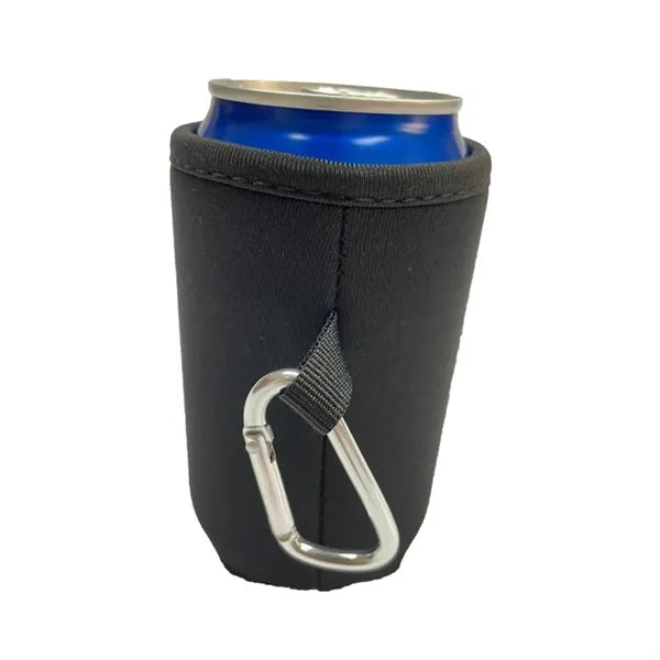 Collapsible Neoprene Can Coolie with Carabiners