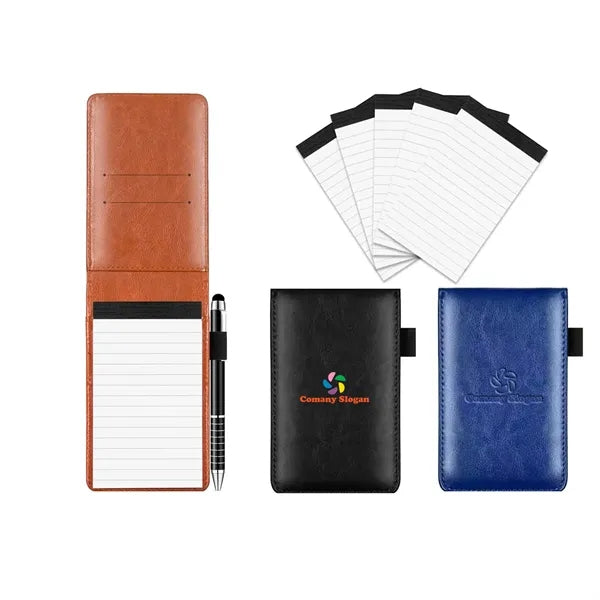 Mini PU Pocket Notepad and Metal Ballpoint Pen