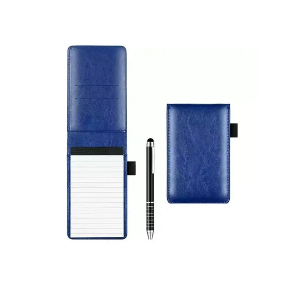 Mini PU Pocket Notepad and Metal Ballpoint Pen