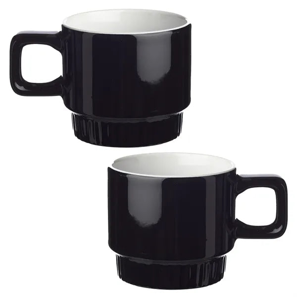 Square Handle Stackable Ceramic Mug, 10 oz.