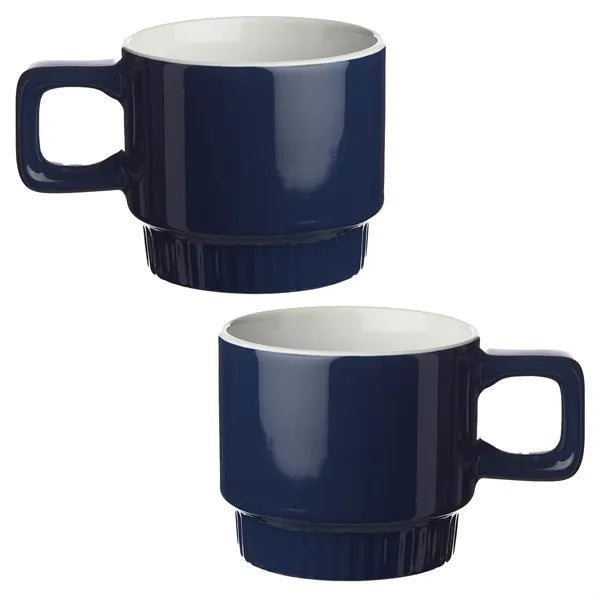Square Handle Stackable Ceramic Mug, 10 oz.