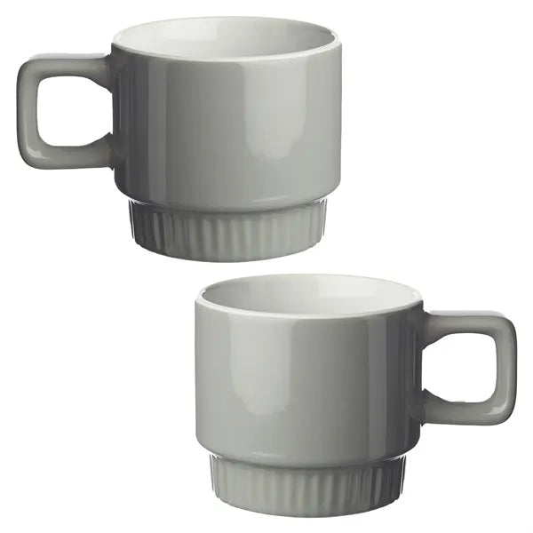 Square Handle Stackable Ceramic Mug, 10 oz.