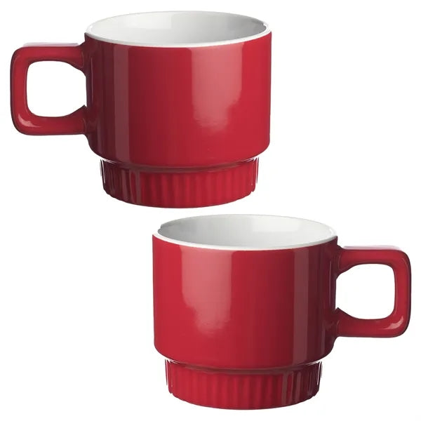Square Handle Stackable Ceramic Mug, 10 oz.