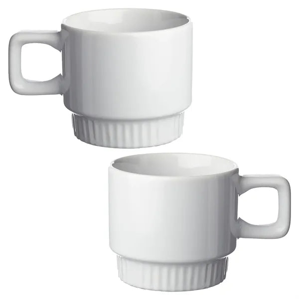 Square Handle Stackable Ceramic Mug, 10 oz.