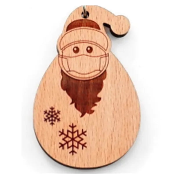 Wooden Santa Keychain